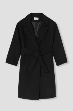 Promod Manteau en laine mélangée - Noir Clearance