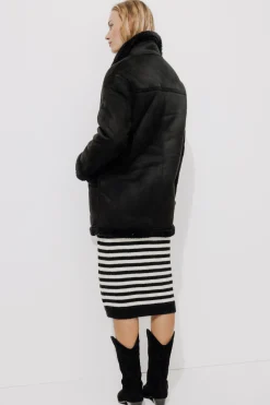 Promod Manteau en moumoute retournée - Noir Store
