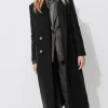 Promod Manteau long en laine Femme - Noir Fashion