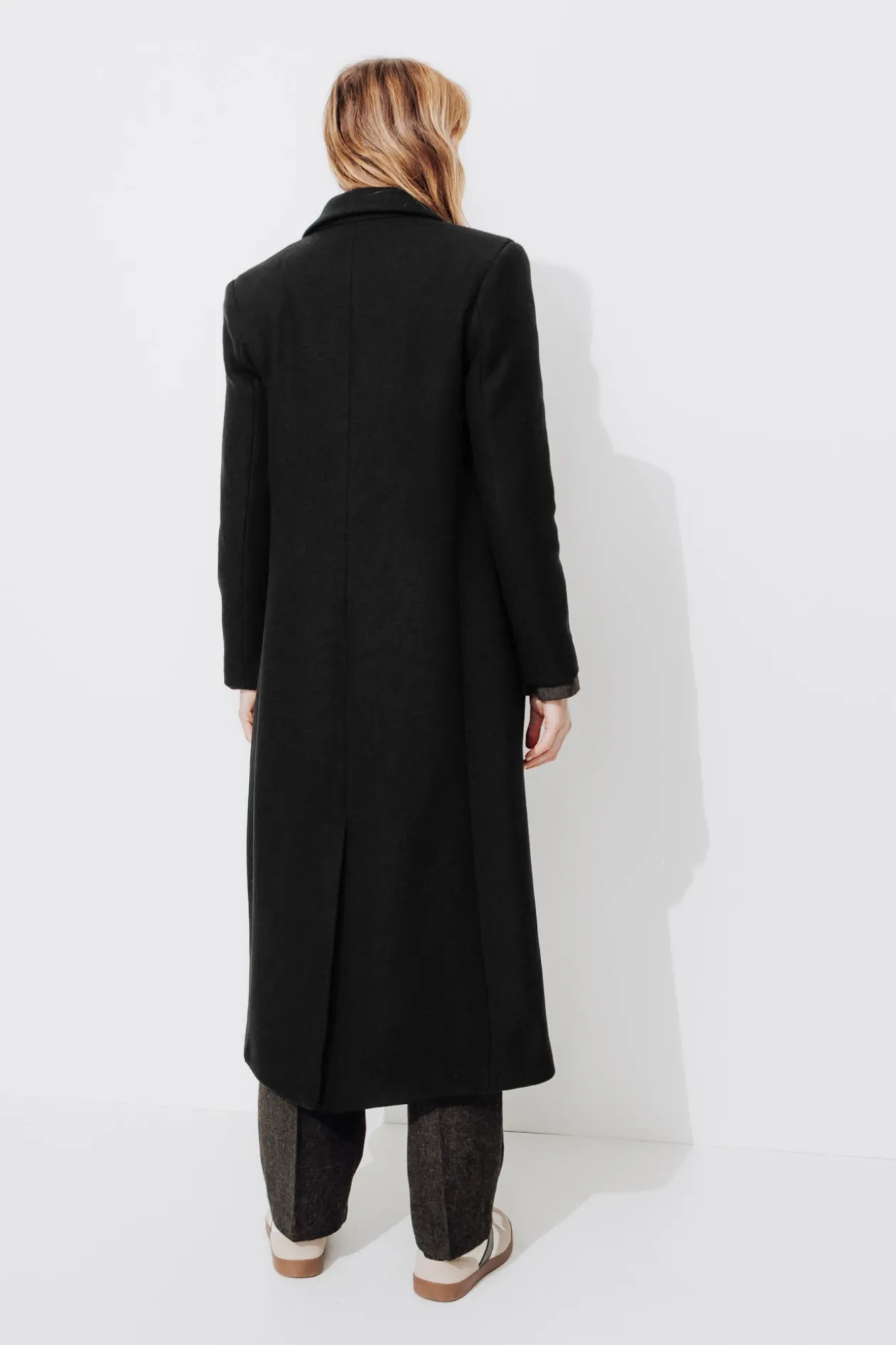 Promod Manteau long en laine Femme - Noir Fashion