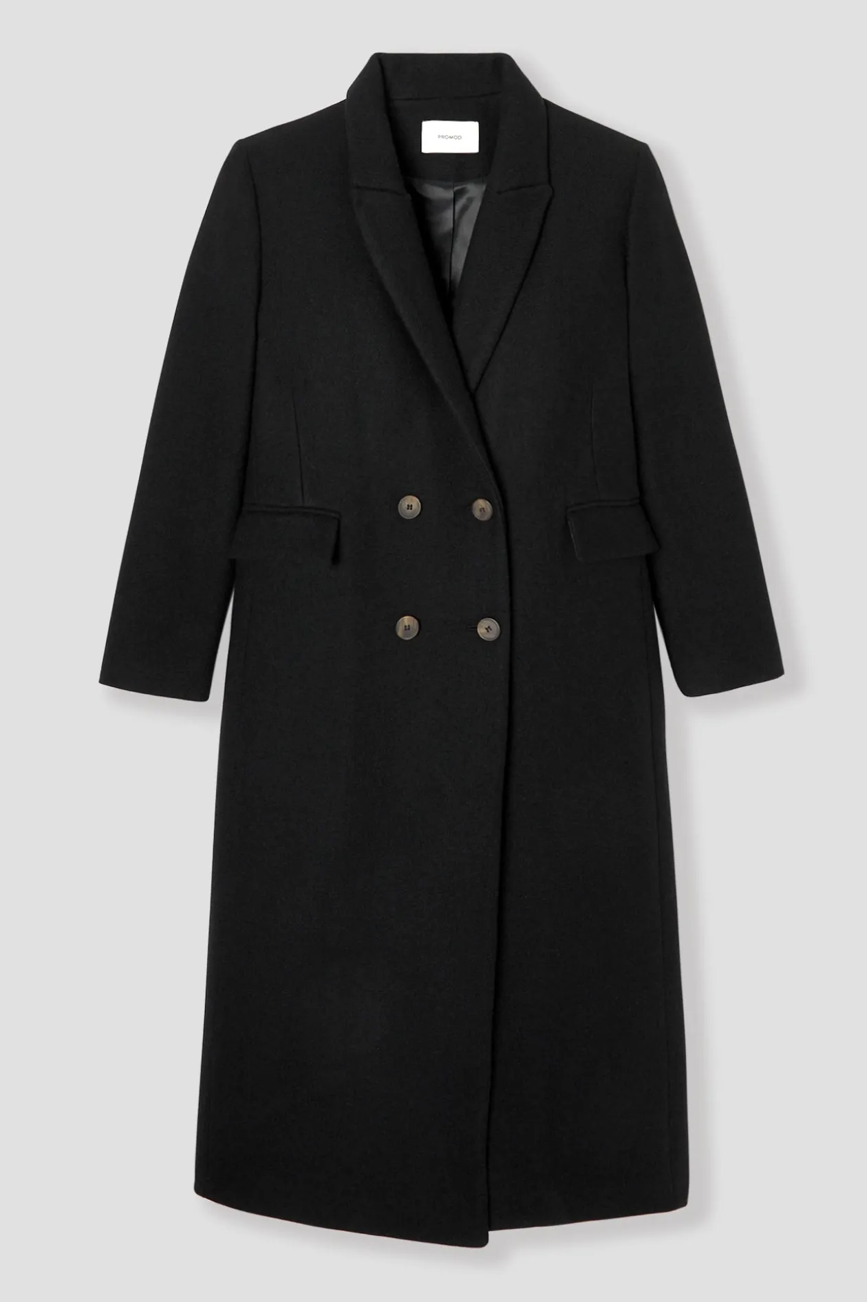 Promod Manteau long en laine Femme - Noir Fashion