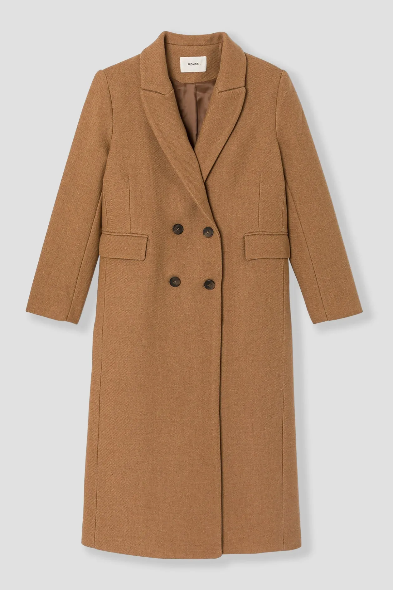 Promod Manteau long en laine Femme - Camel Online