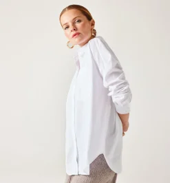 Promod Maxi-chemise unie éco-conçue - Blanc Fashion