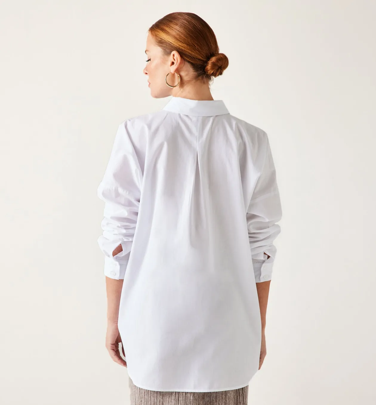 Promod Maxi-chemise unie éco-conçue - Blanc Fashion