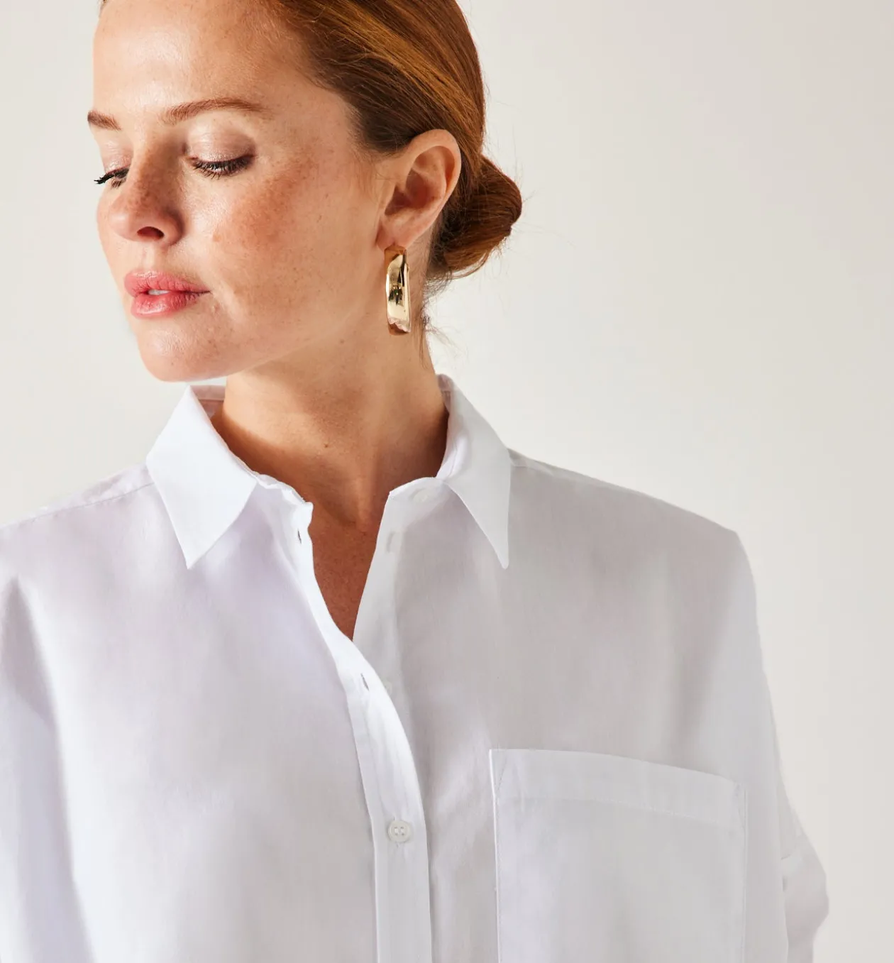 Promod Maxi-chemise unie éco-conçue - Blanc Fashion