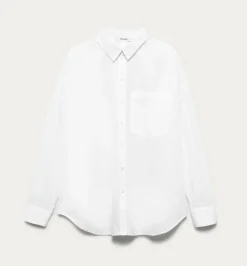 Promod Maxi-chemise unie éco-conçue - Blanc Fashion