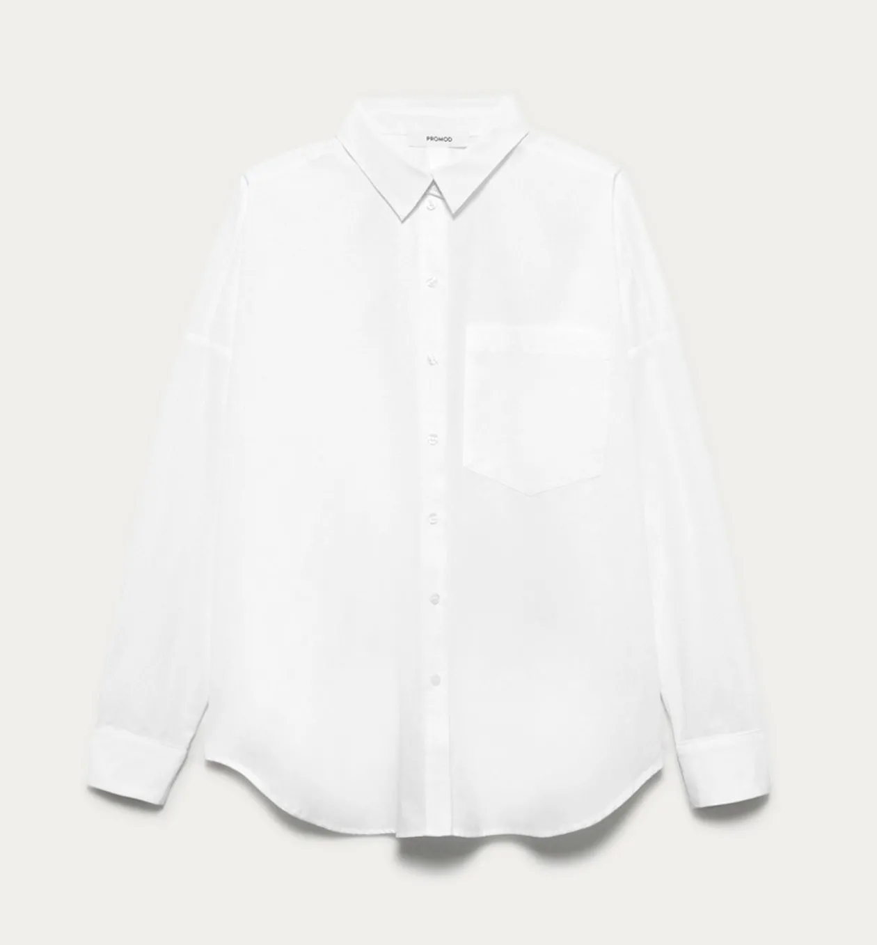 Promod Maxi-chemise unie éco-conçue - Blanc Fashion