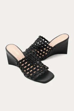 Promod Mules tressées Femme - Noir Discount