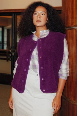 Promod PALOMA en moumoute réversible - Violet Best Sale