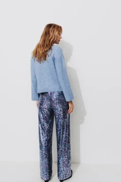 Promod Pantalon à paillettes Femme - Imprimé multicolore Imprimémulticolore Cheap