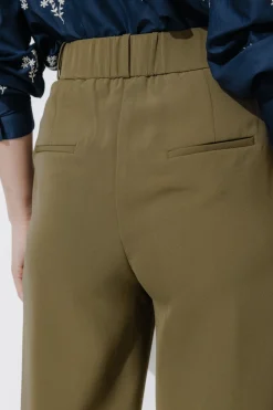 Promod Pantalon à pinces Femme - Kaki Cheap