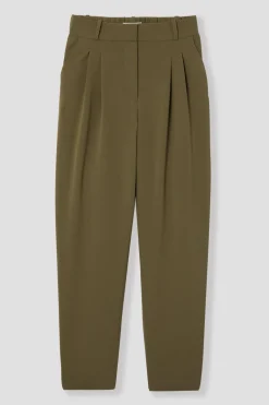 Promod Pantalon à pinces Femme - Kaki Cheap