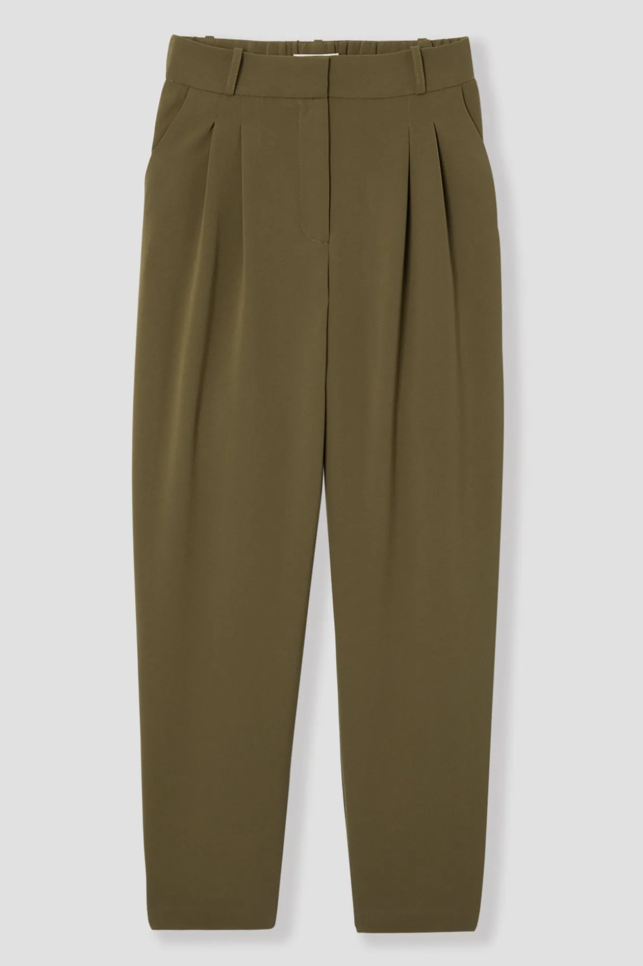 Promod Pantalon à pinces Femme - Kaki Cheap