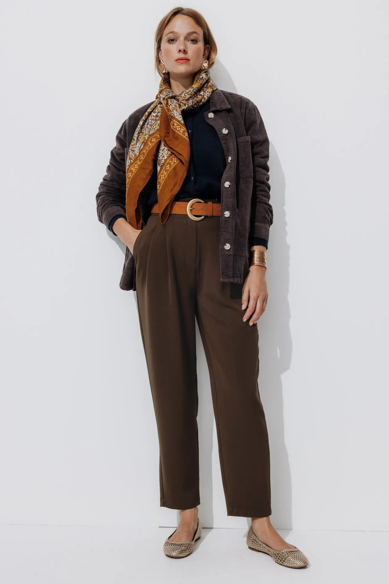 Promod Pantalon à pinces Femme - Noisette foncé Noisettefoncé Cheap