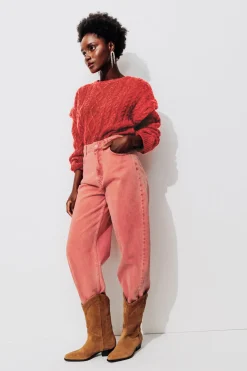 Promod Pantalon barrel/balloon Femme - Rouge New