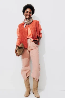 Promod Pantalon barrel/balloon Femme - Rose des sables Rosedessables Store