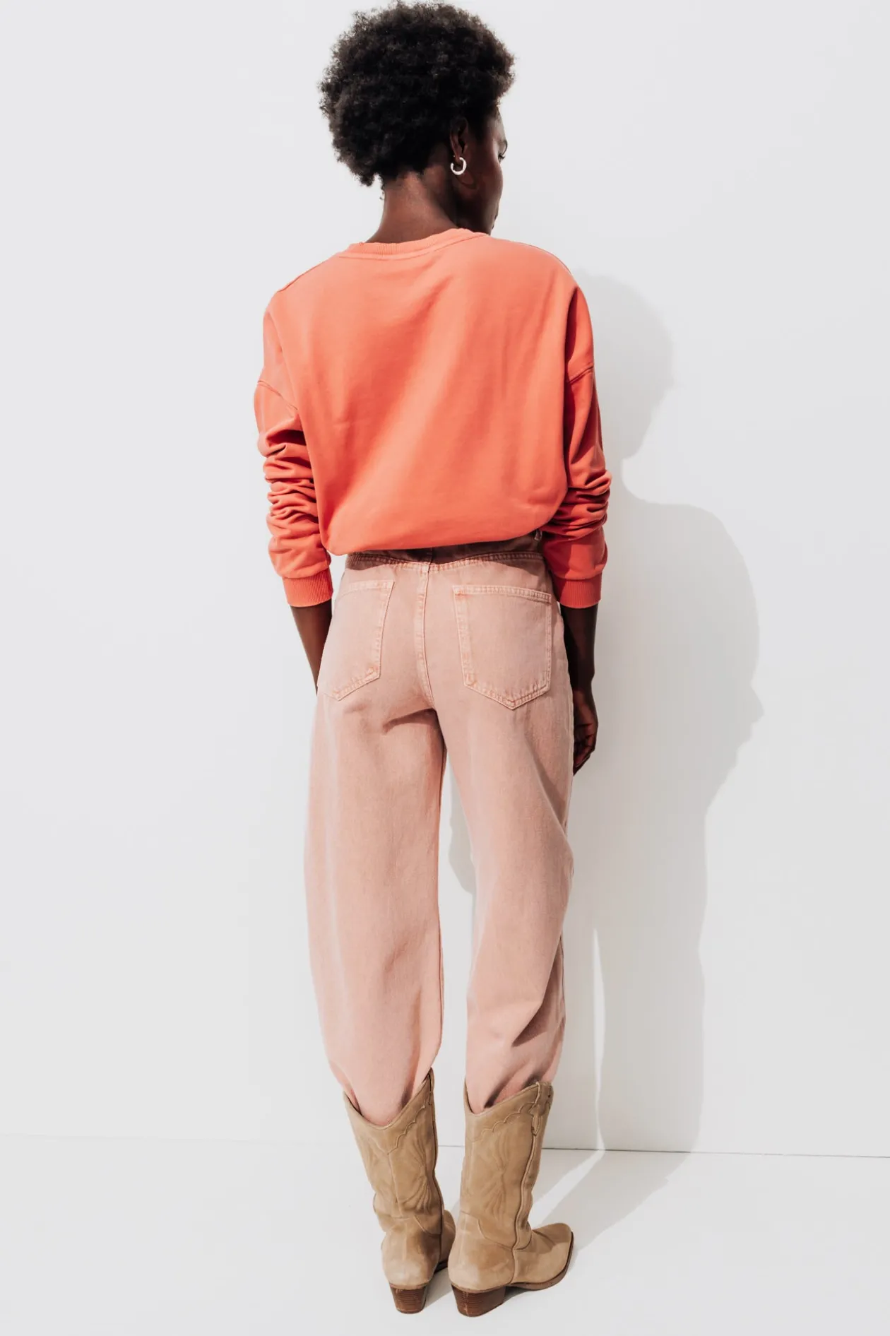Promod Pantalon barrel/balloon Femme - Rose des sables Rosedessables Store