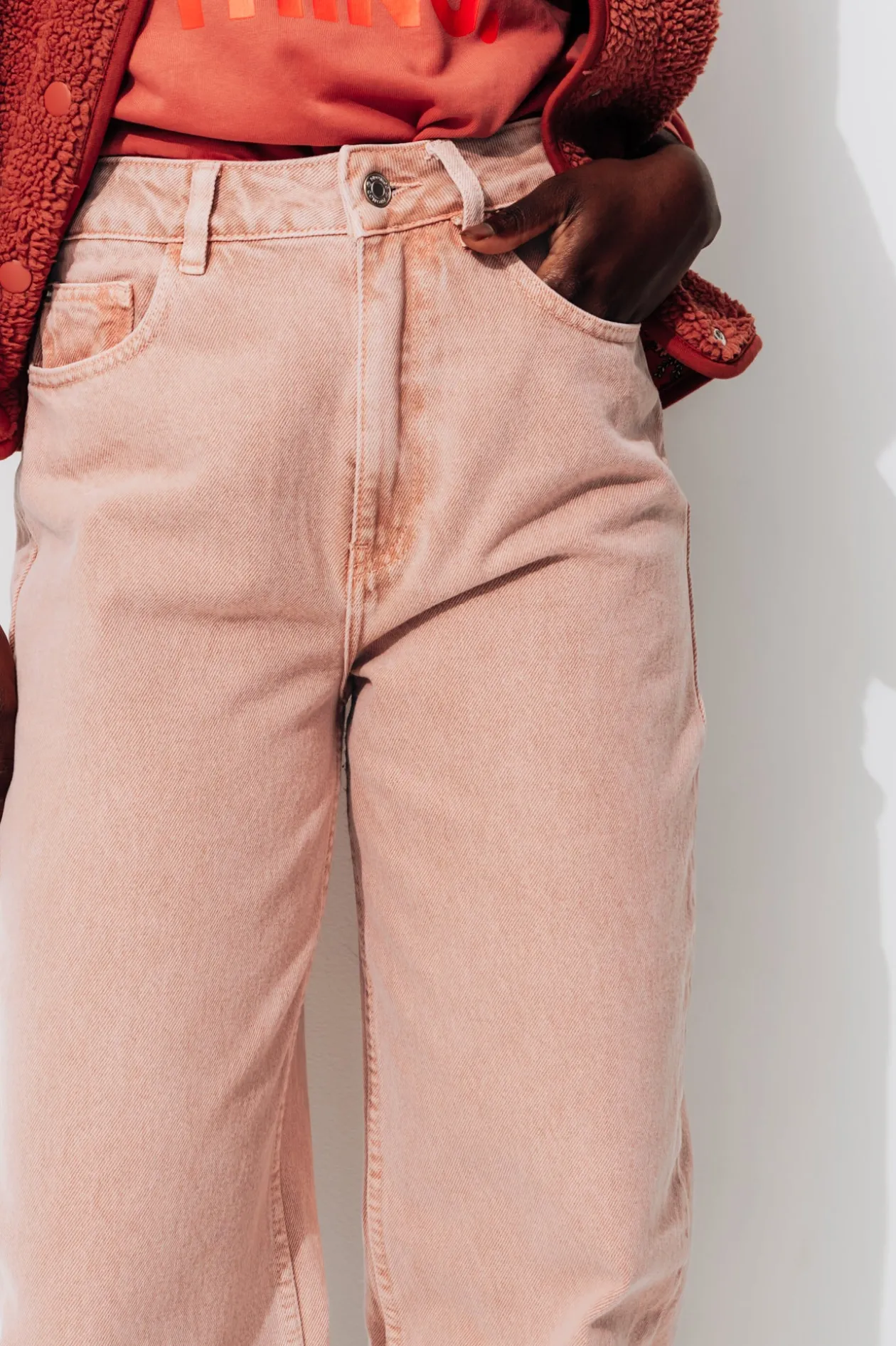 Promod Pantalon barrel/balloon Femme - Rose des sables Rosedessables Store