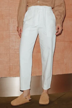 Promod Pantalon broderie anglaise - Ecru Hot