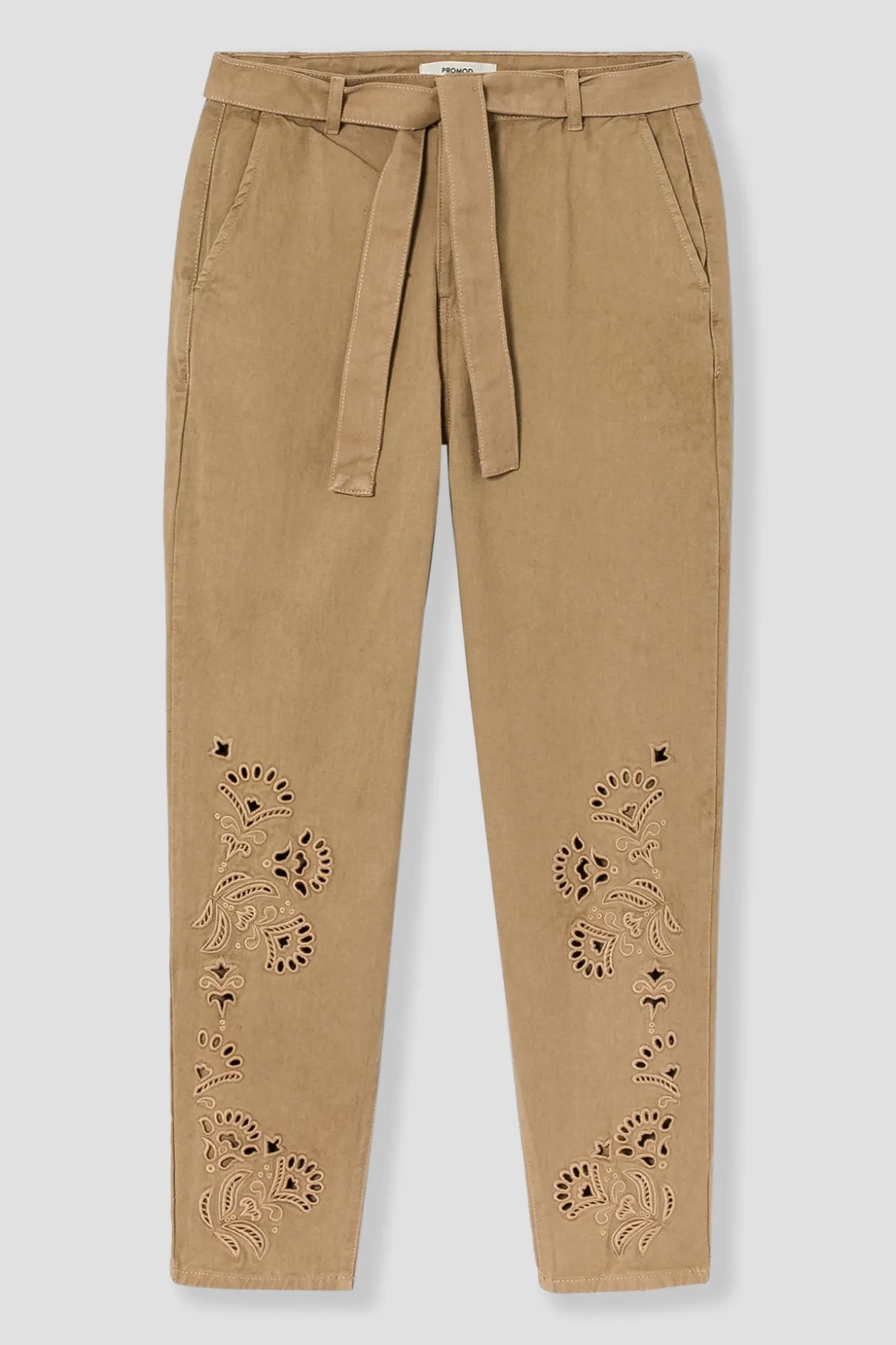 Promod Pantalon broderie anglaise - Beige Shop