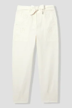 Promod Pantalon broderie anglaise - Ecru Hot
