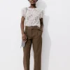 Promod Pantalon carrot Femme - Marron Shop