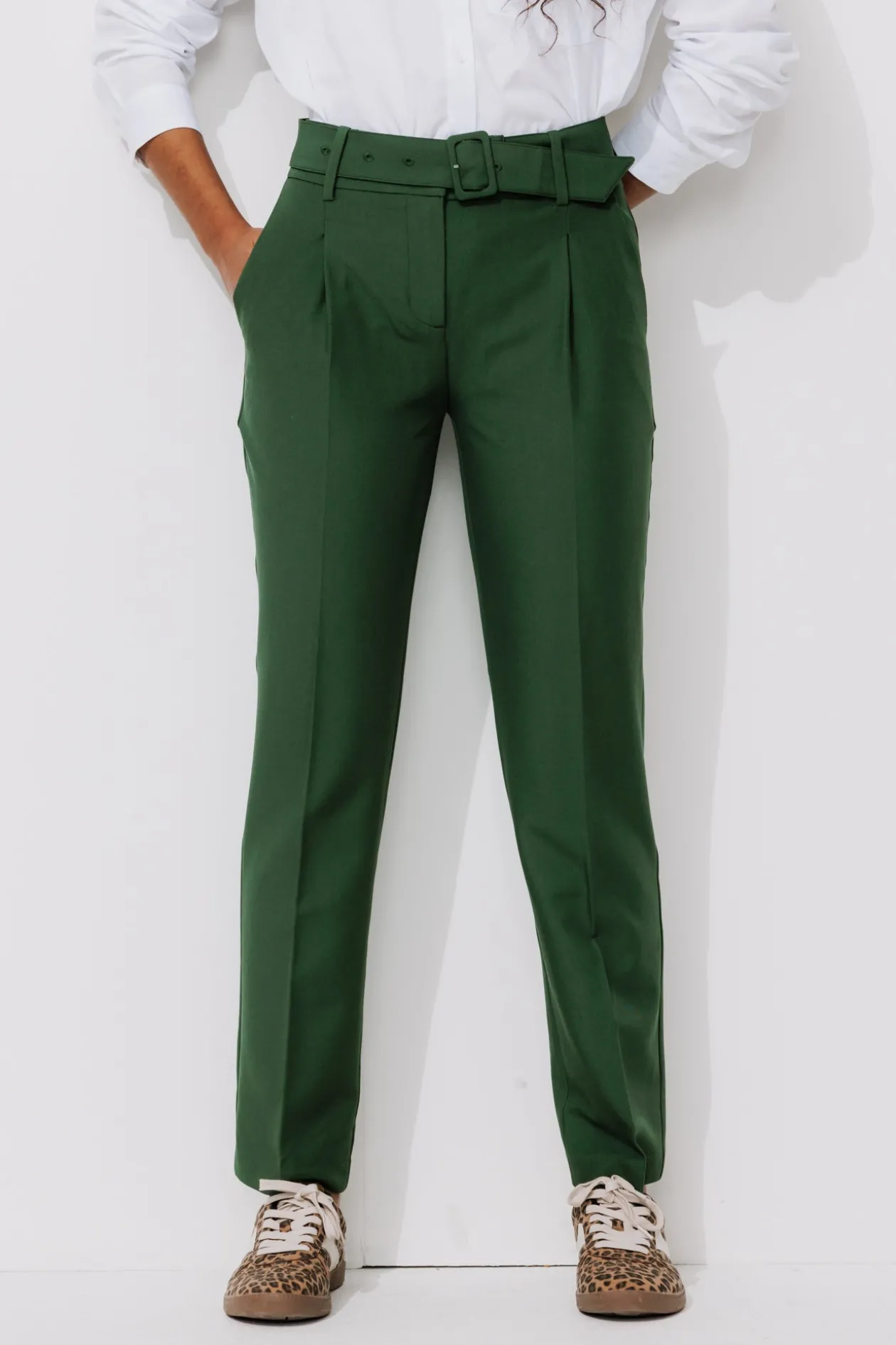 Promod Pantalon carrot Femme - Vert émeraude Vertémeraude Online
