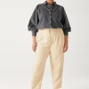 Promod Pantalon carrot taille haute - Beige Discount