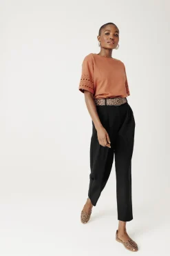 Promod Pantalon carrot taille haute - Noir Hot