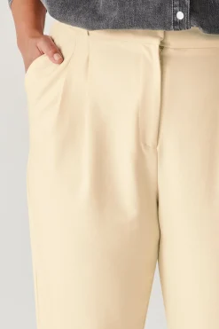 Promod Pantalon carrot taille haute - Beige Discount
