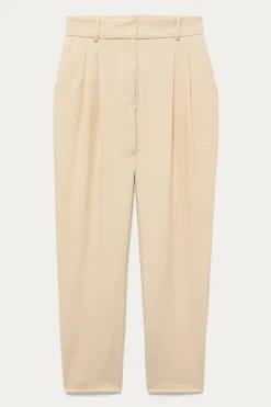 Promod Pantalon carrot taille haute - Beige Discount