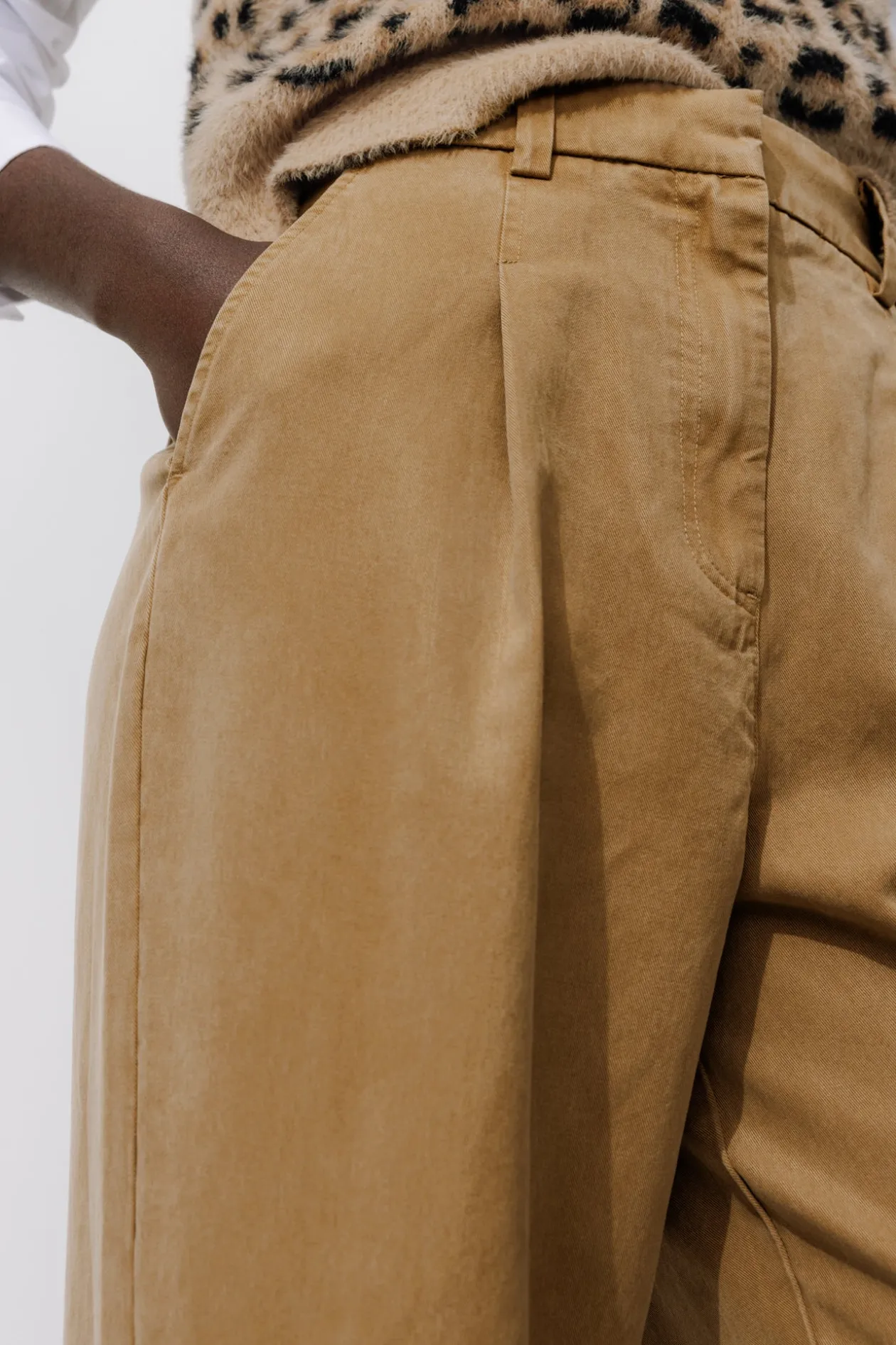 Promod Pantalon chino à pinces Femme - Beige Store