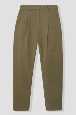 Promod Pantalon chino à pinces Femme - Kaki Flash Sale