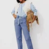 Promod Pantalon chino ceinturé Femme - Bleu Store