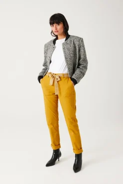 Promod Pantalon chino ceinturé Femme - Ocre New