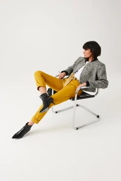 Promod Pantalon chino ceinturé Femme - Ocre New