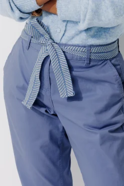 Promod Pantalon chino ceinturé Femme - Bleu Store