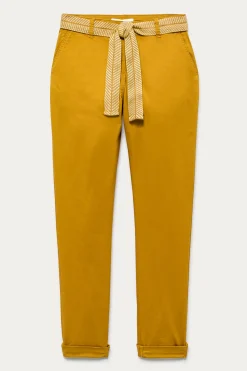 Promod Pantalon chino ceinturé Femme - Ocre New
