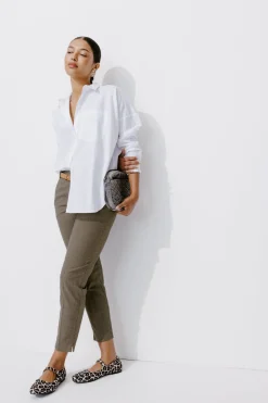 Promod Pantalon cigarette Femme - Carreaux marine Carreauxmarine Clearance