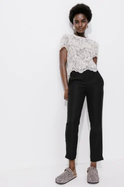 Promod Pantalon cigarette Femme - Noir Clearance