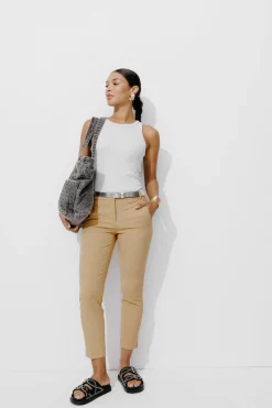 Promod Pantalon cigarette Femme - Beige Store