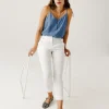 Promod Pantalon cigarette Femme - Blanc Hot