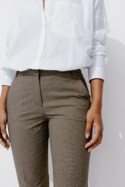 Promod Pantalon cigarette Femme - Carreaux marine Carreauxmarine Clearance
