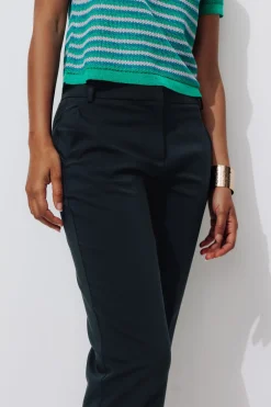 Promod Pantalon cigarette uni Femme - Marine Online