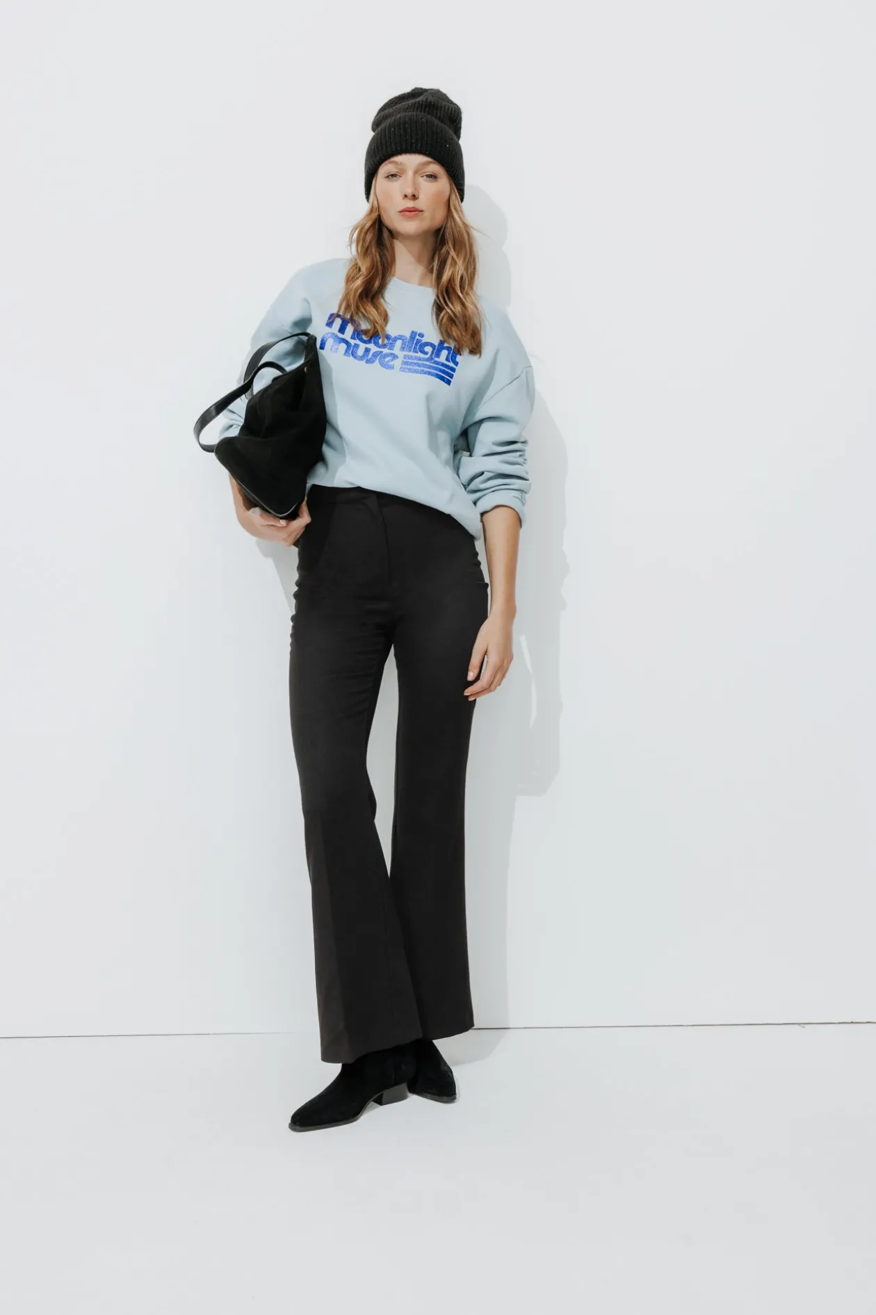Promod Pantalon côtelé flare Femme - Noir Cheap