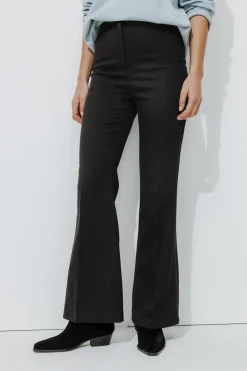 Promod Pantalon côtelé flare Femme - Noir Cheap