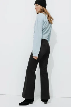Promod Pantalon côtelé flare Femme - Noir Cheap