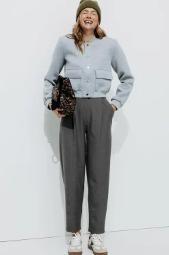 Promod Pantalon de tailleur carrot - Gris clair Grisclair Fashion