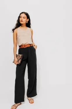Promod Pantalon de tailleur Femme - Noir Hot