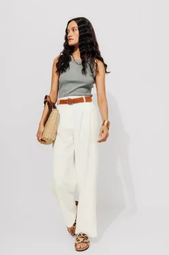 Promod Pantalon de tailleur Femme - Ecru Hot